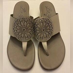 Brighton Taupe Sandals with Intricate Design